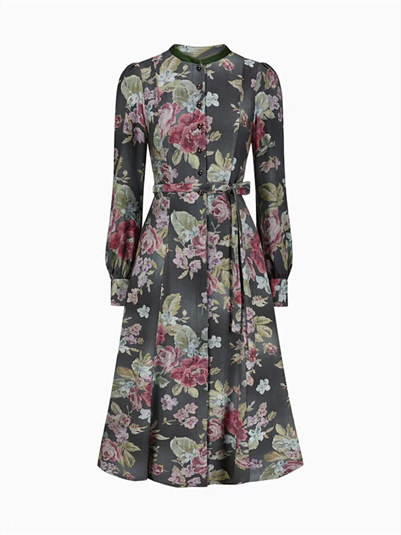 Robe Dirndl Femme Vintage Fleurie avec Schürze Tissu Doux 5