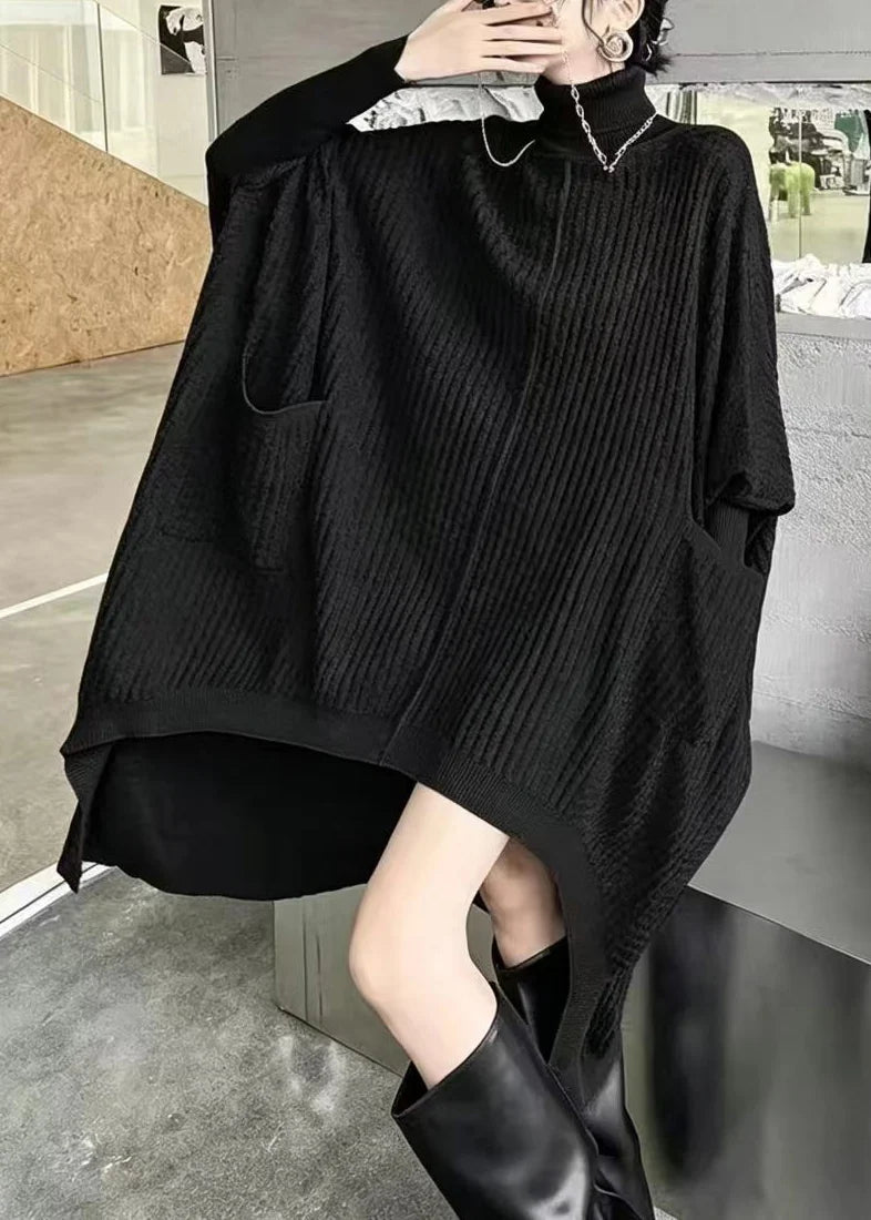 Robe Femme Asymétrique Col Roulé Moderne 1