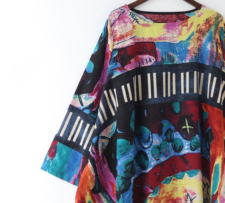 Robe Femme Caftan Imprimé Oversize Automne 4