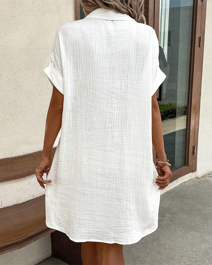 Robe Femme Chemise Classique Tissu Léger Respirant 8