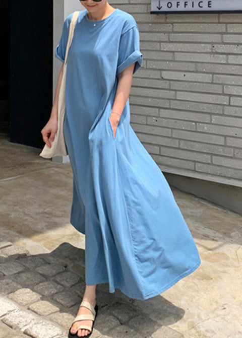 Robe Femme Col Rond Manches Courtes Coupe Ample 1