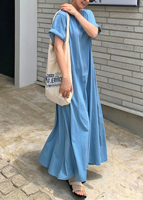Robe Femme Col Rond Manches Courtes Coupe Ample 2