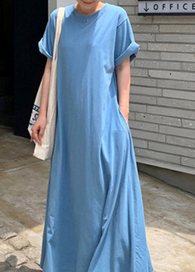 Robe Femme Col Rond Manches Courtes Coupe Ample 3