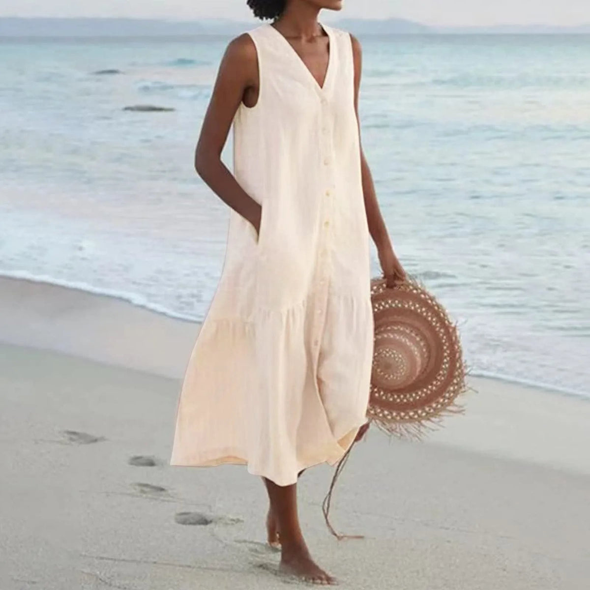 Robe Femme Décolleté en V Élégante 1