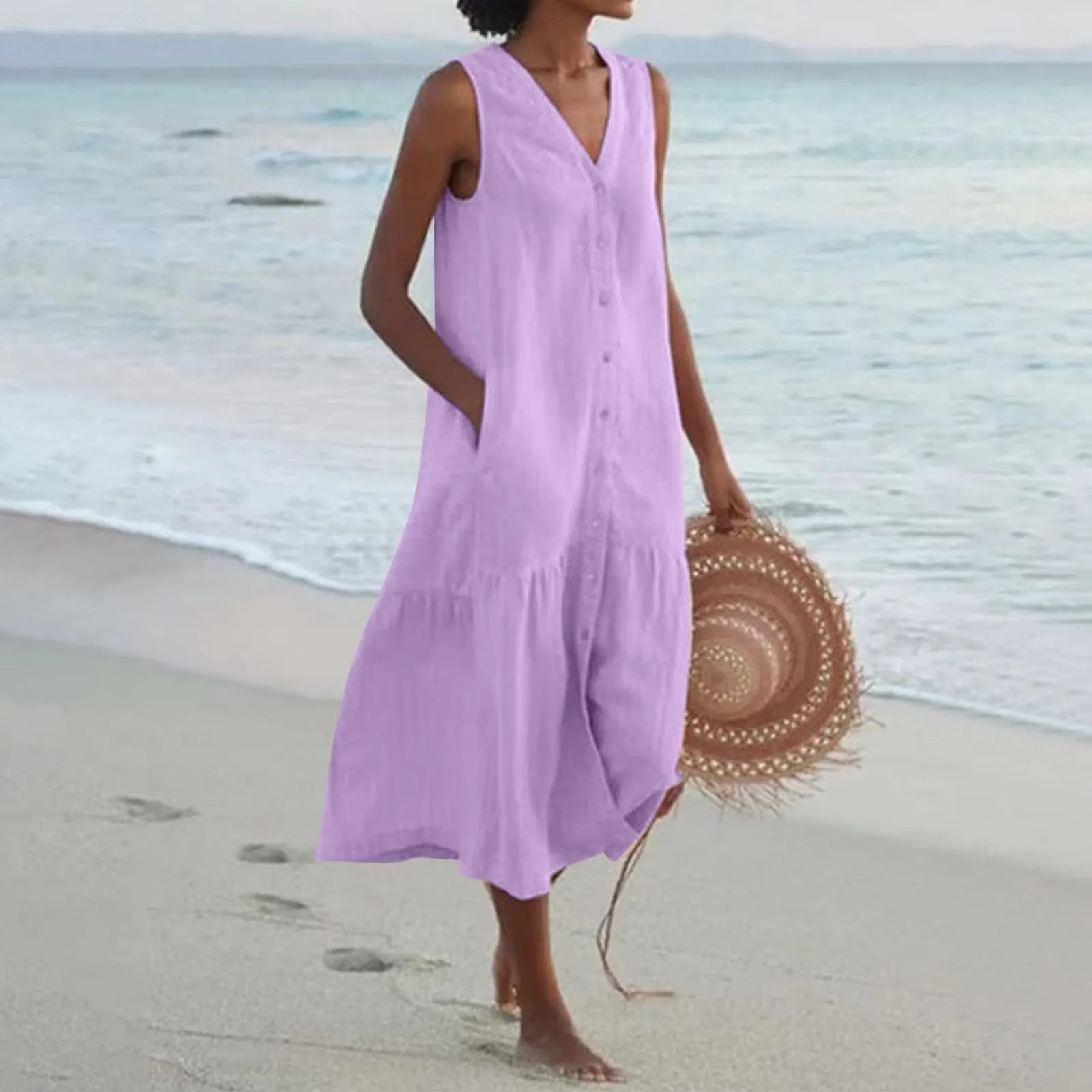Robe Femme Décolleté en V Élégante 5