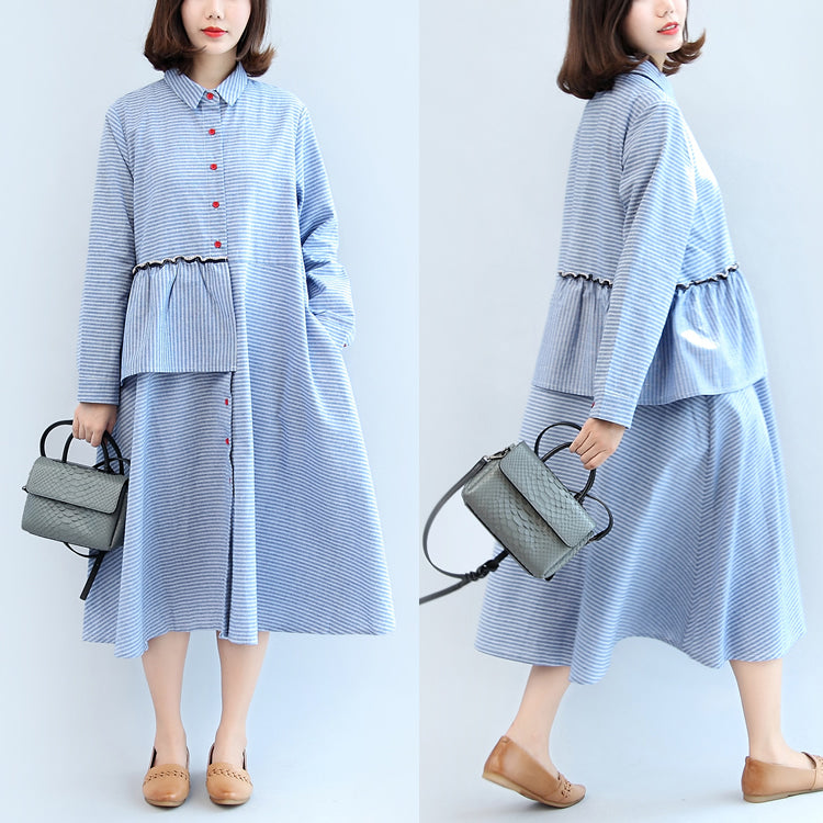 Robe Femme Décontractée à Volants Rayée 1