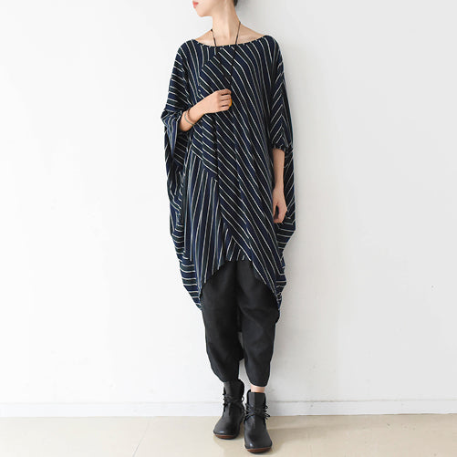 Robe Femme Grande Taille Style Caftan à Bandes Forme O Automne 3