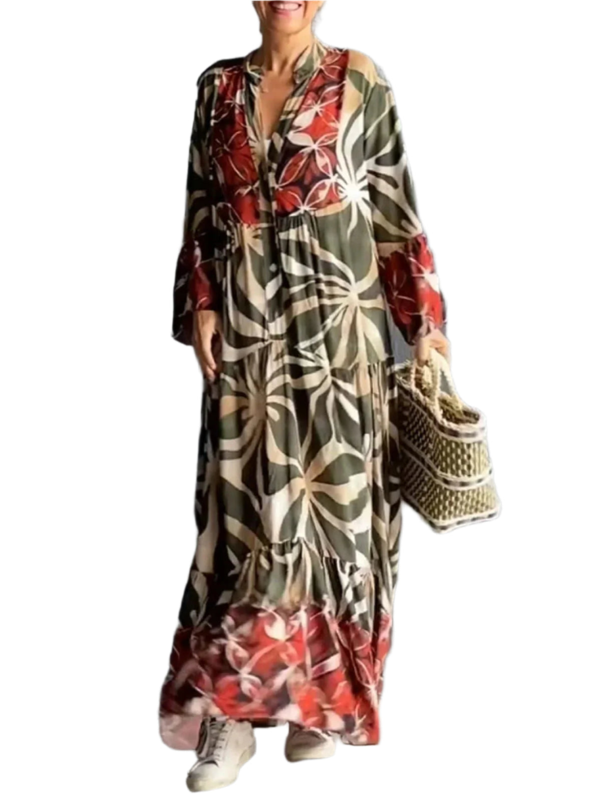 Robe Femme Imprimée Ample Tissu Léger 0