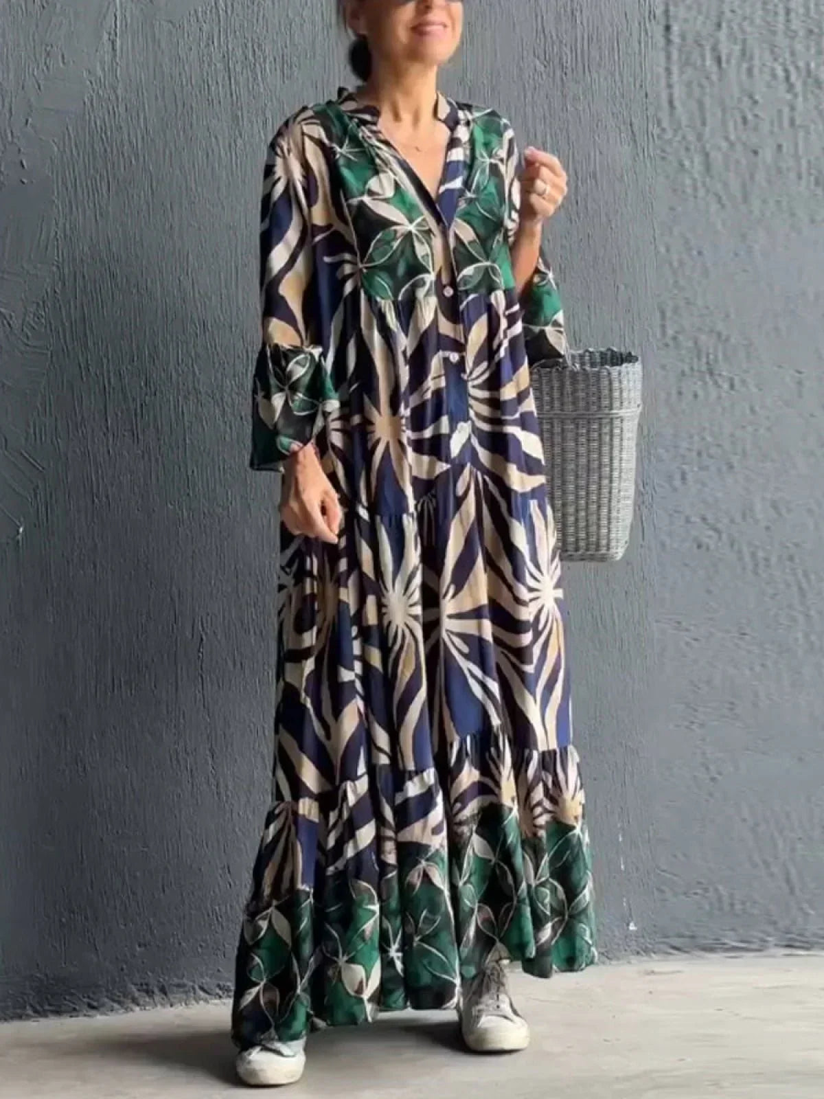Robe Femme Imprimée Ample Tissu Léger 4