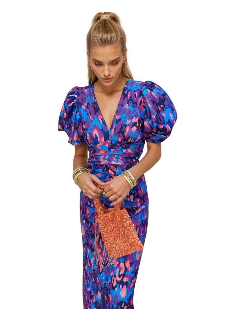 Robe Femme Manches Bouffantes Chic 1