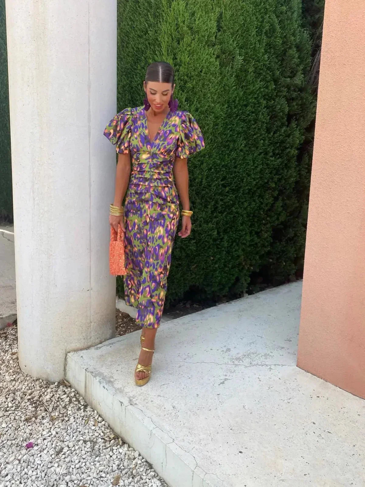 Robe Femme Manches Bouffantes Chic 4