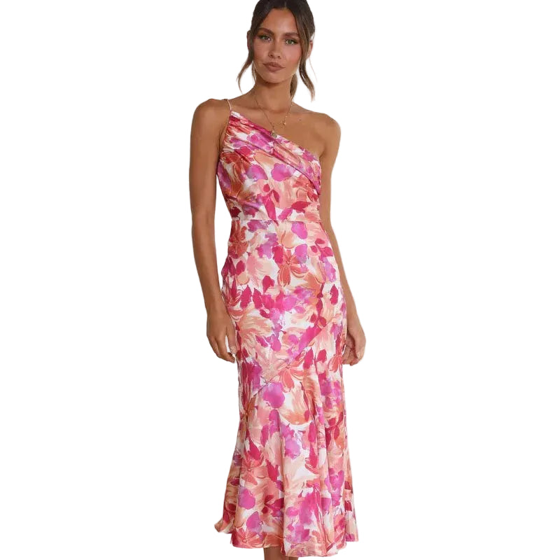 Robe Femme Midi Asymétrique Fleurie 0