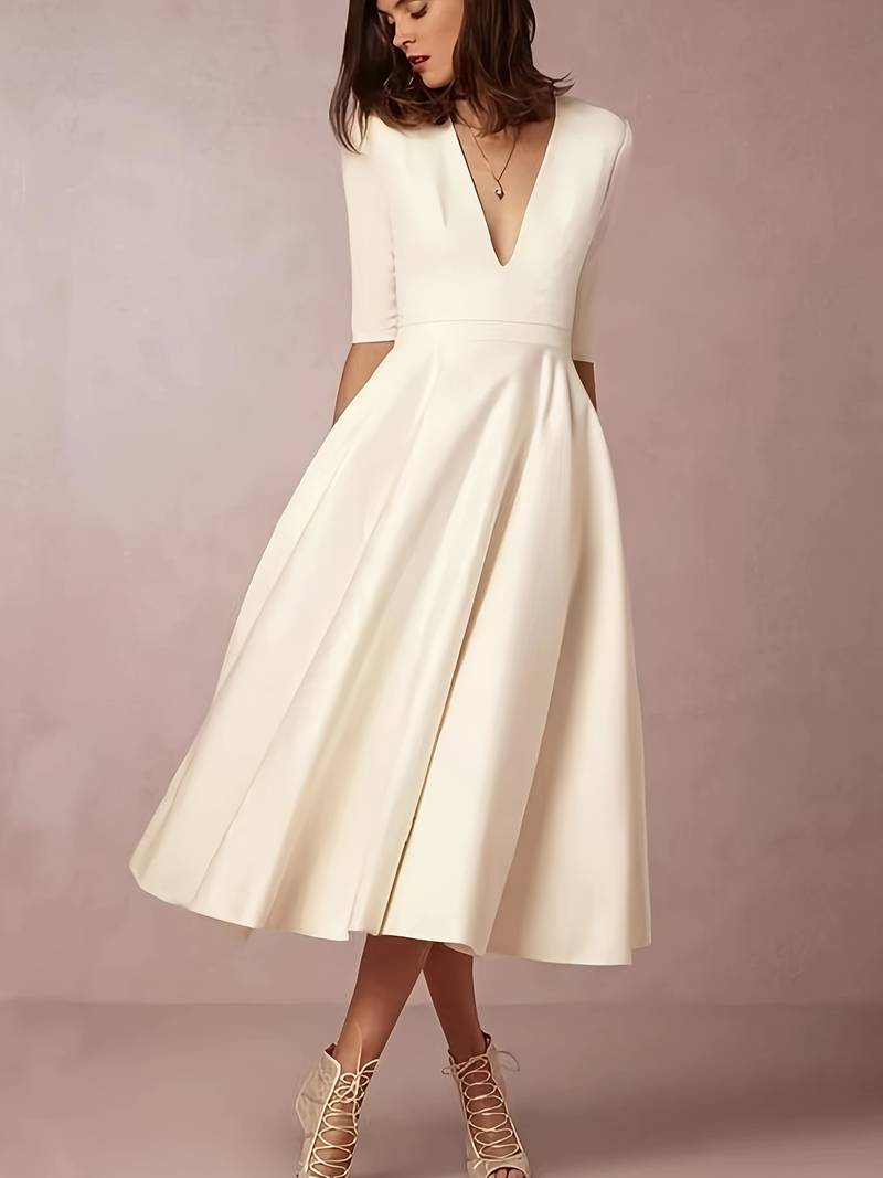 Robe Femme Midi Évasée pour Soirée Élégante 1
