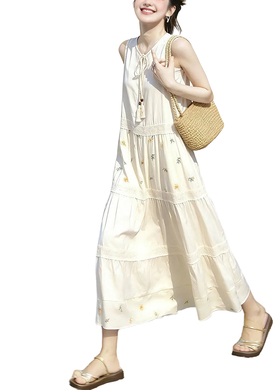 Robe Femme Sans Manches Col Rond Patchwork Imprimé 0