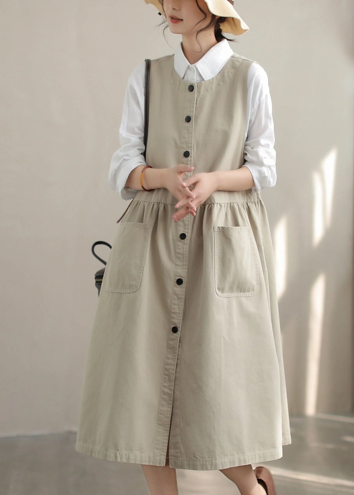 Robe Femme Sans Manches à Poches Oversize 1