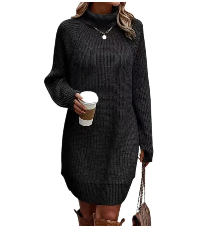 Robe Femme Tricotée Classique Mélange de Fibres Douces 1
