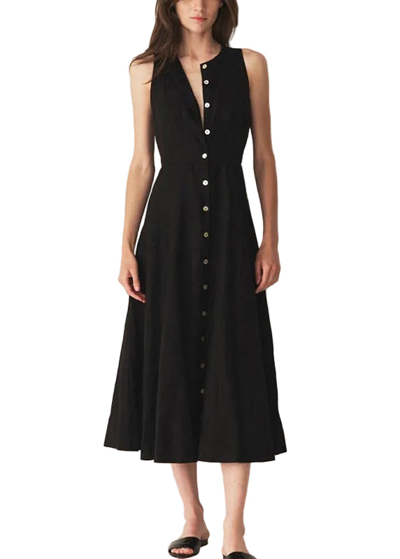 Robe Femme Vacances Boutonnée Ouverte sur le Côté Sans Manches 2