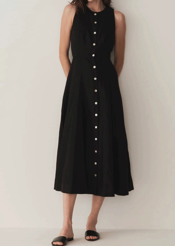 Robe Femme Vacances Boutonnée Ouverte sur le Côté Sans Manches 3