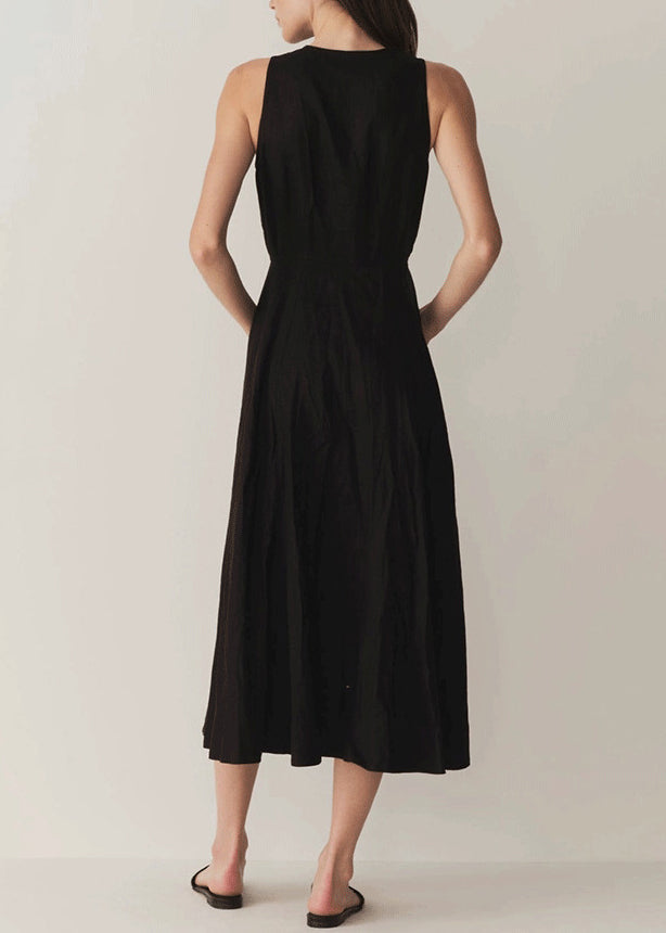 Robe Femme Vacances Boutonnée Ouverte sur le Côté Sans Manches 4