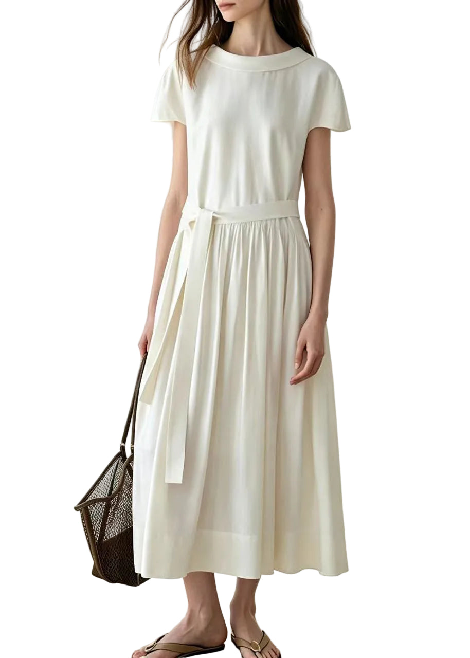Robe Femme Vacances Col Peter Pan Manches Courtes 1
