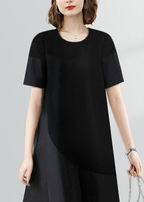 Robe Femme Vacances Patchwork Col Rond Manches Courtes 3
