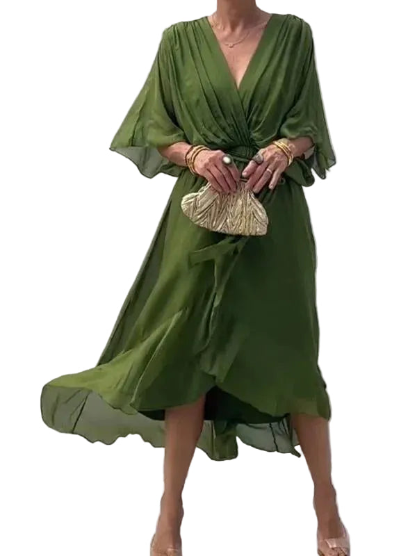 Robe Fluide à Manches Chauve-souris pour Femmes 0