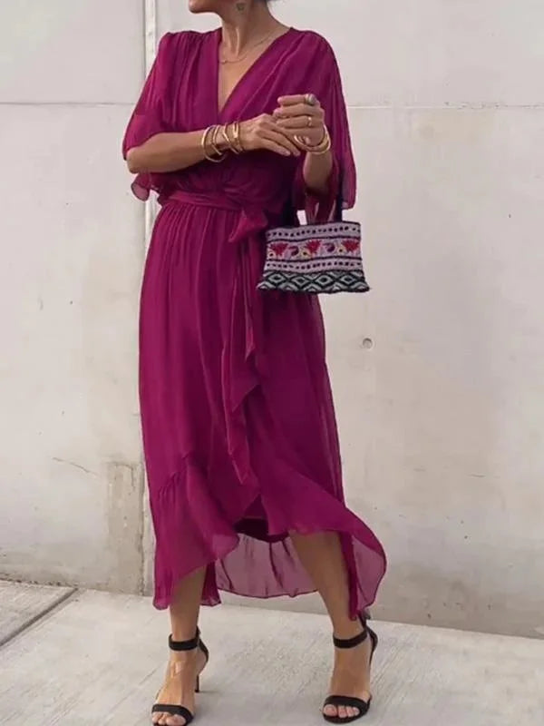 Robe Fluide à Manches Chauve-souris pour Femmes 5