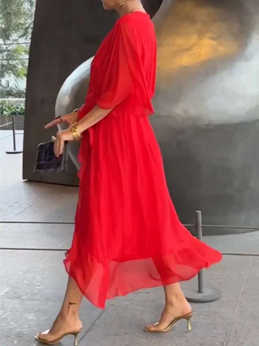 Robe Fluide à Manches Chauve-souris pour Femmes 7