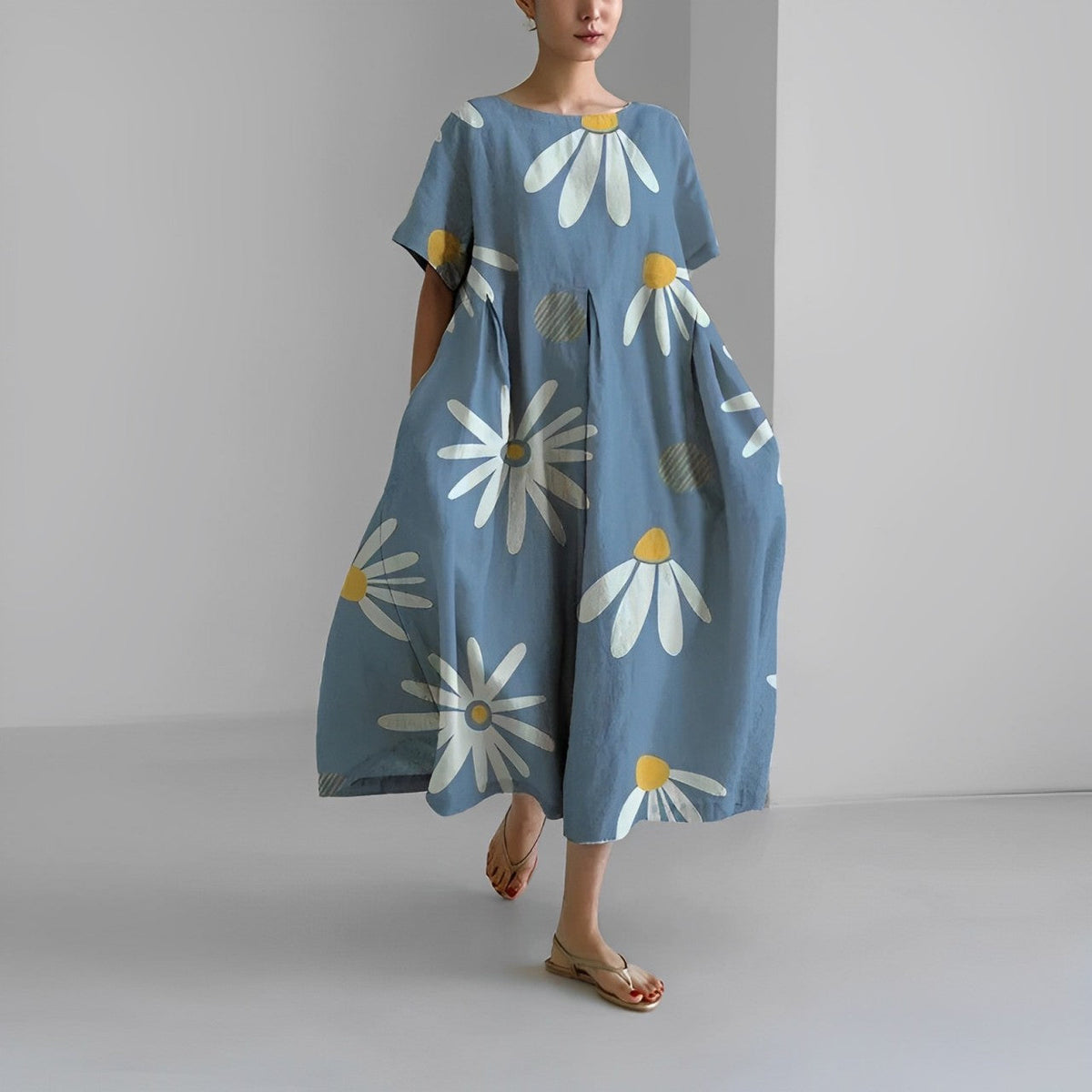 Robe Imprimée pour Femmes en Coton 10