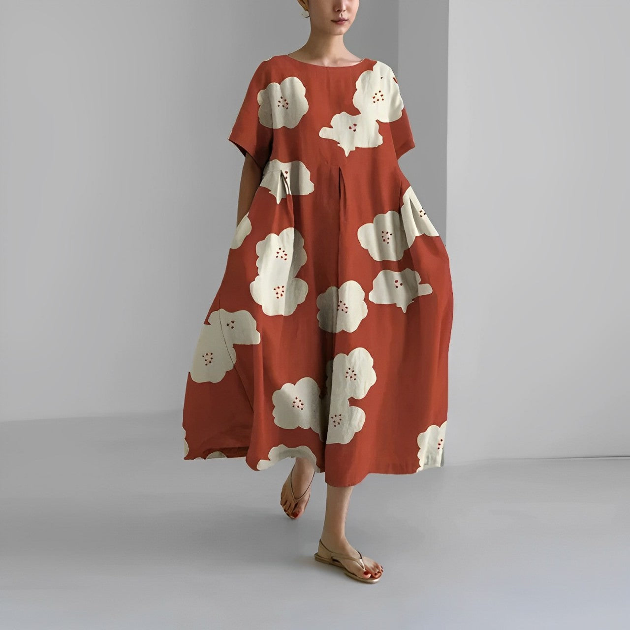 Robe Imprimée pour Femmes en Coton 8