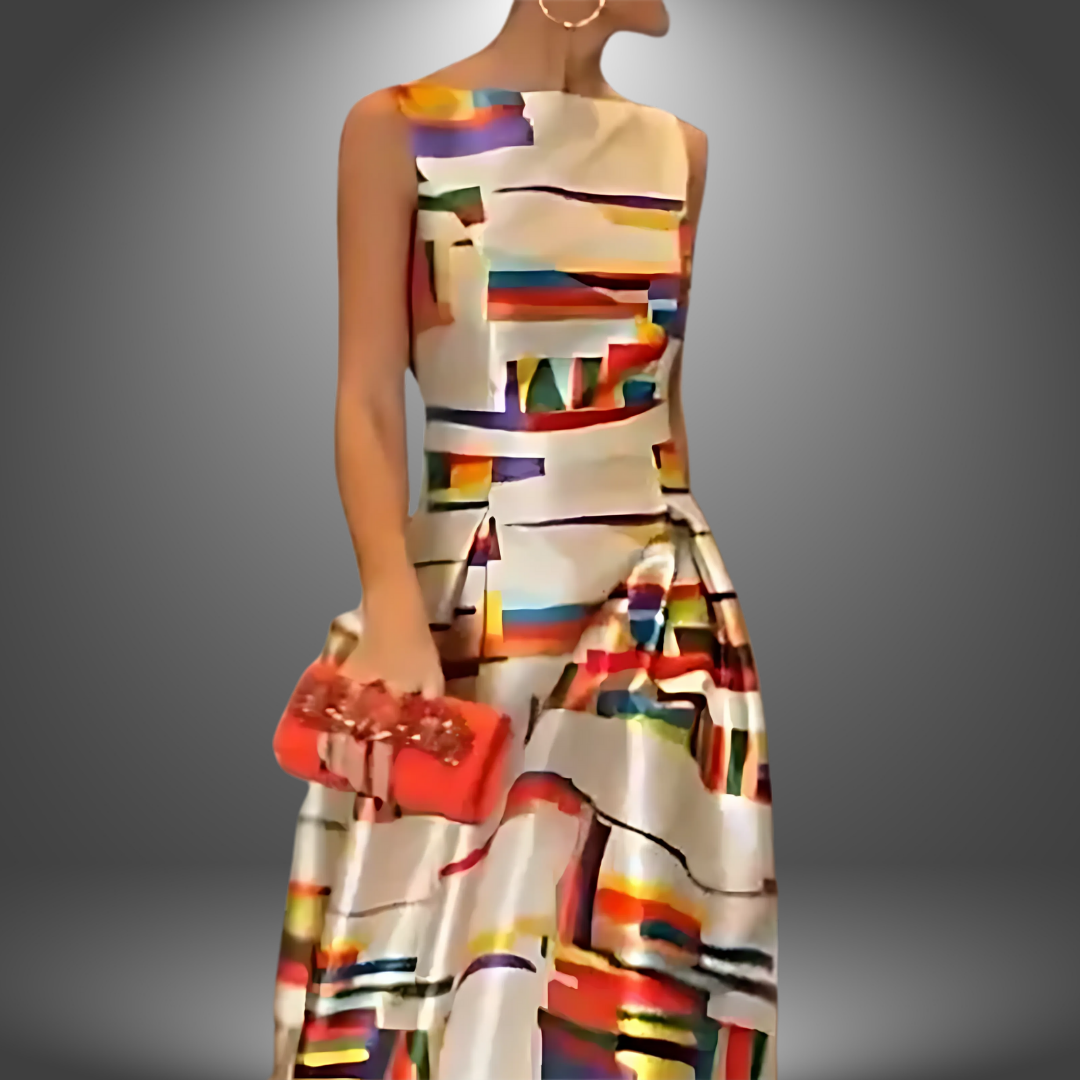 Robe Longue Color Block pour Femmes 1