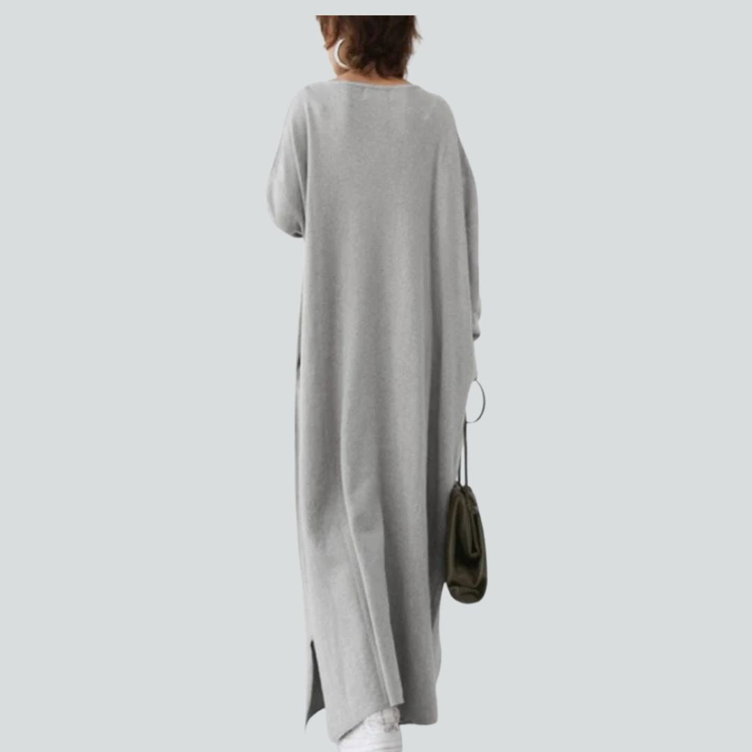 Robe Longue Décontractée à Col en V pour Femmes 2