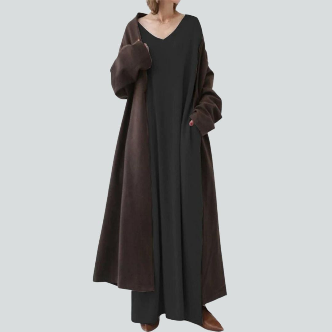 Robe Longue Décontractée à Col en V pour Femmes 7
