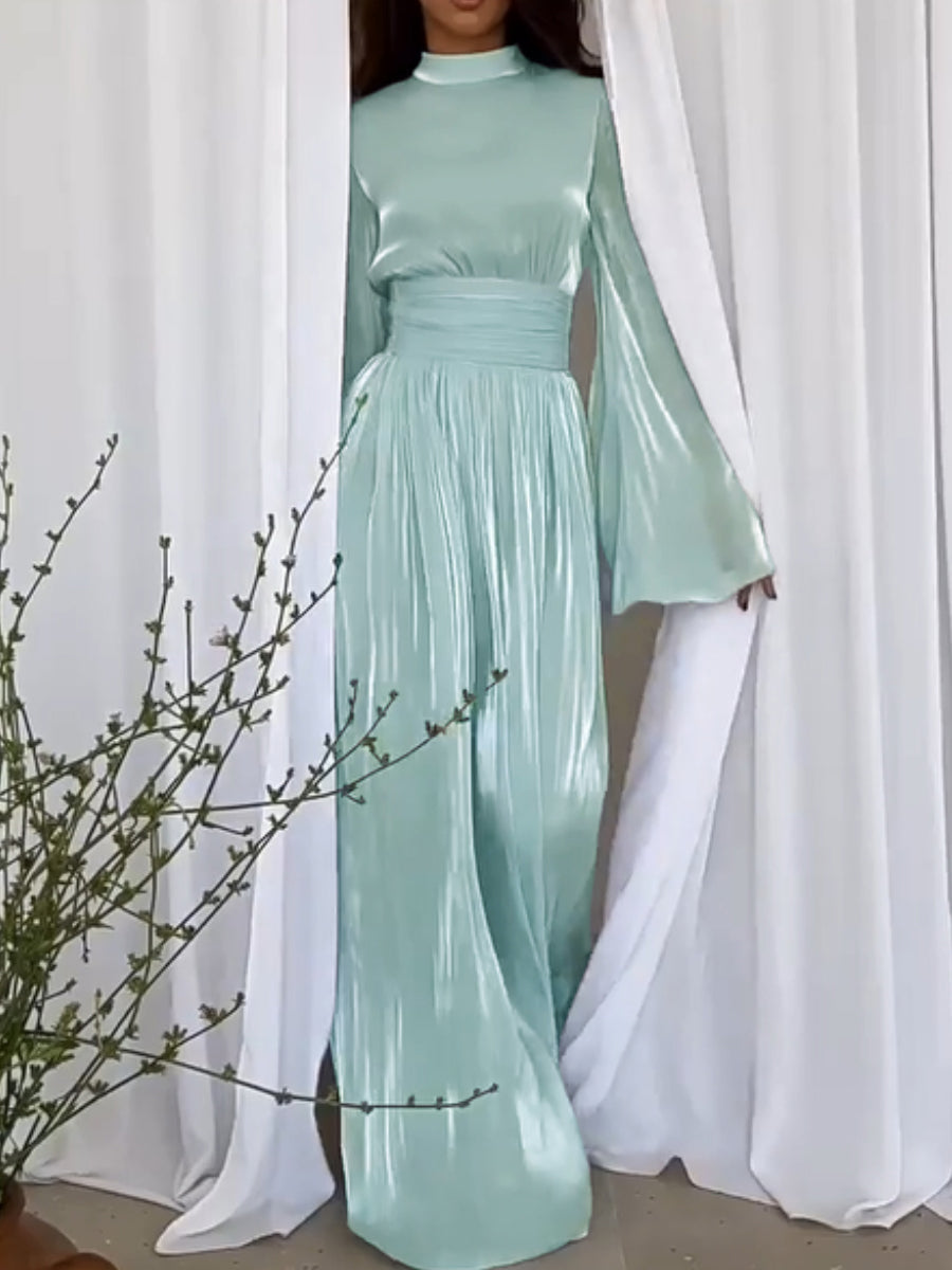 Robe Longue Élégante avec Col Montant 0