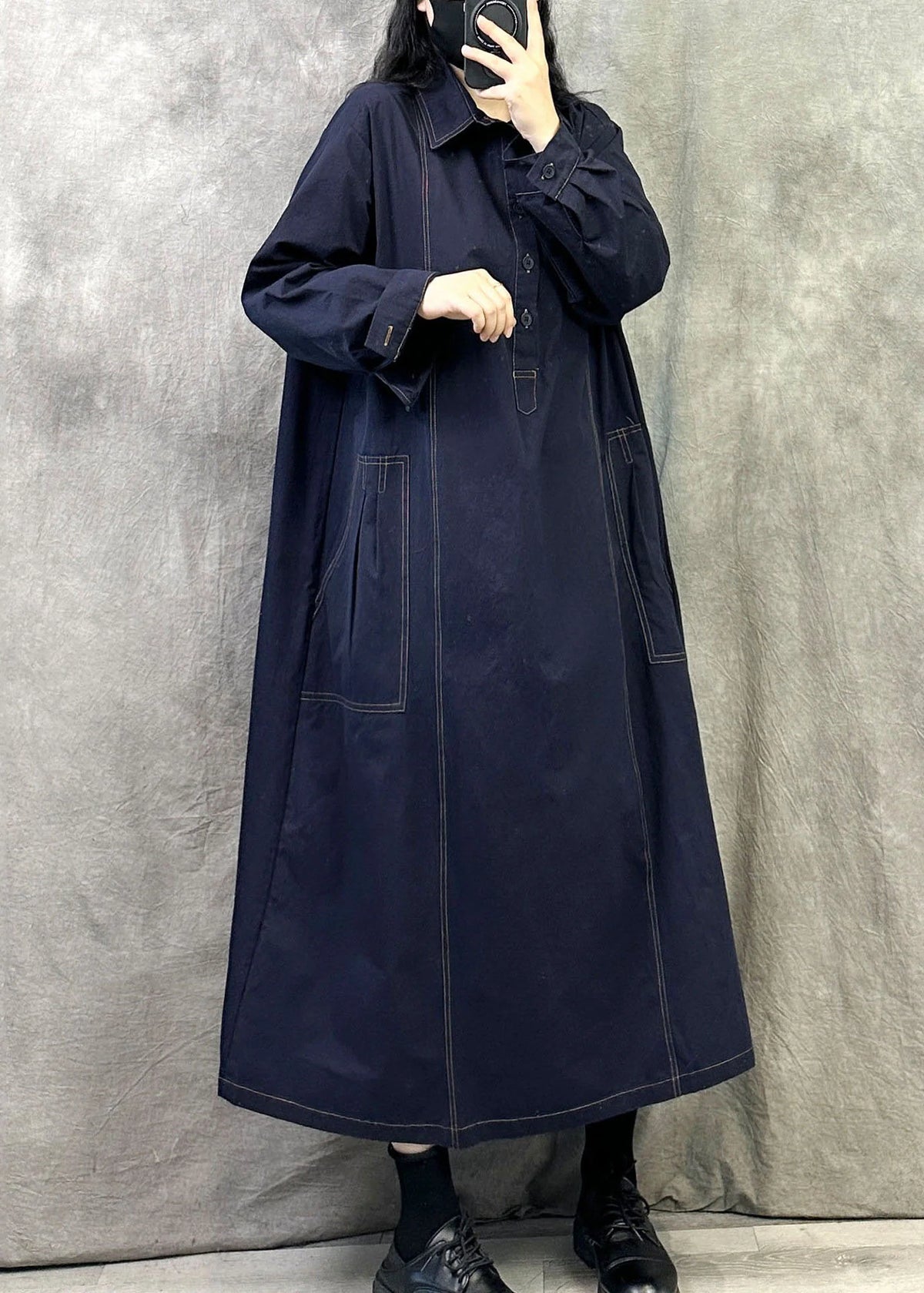 Robe Longue Femme Ample avec Poches Oversize 2
