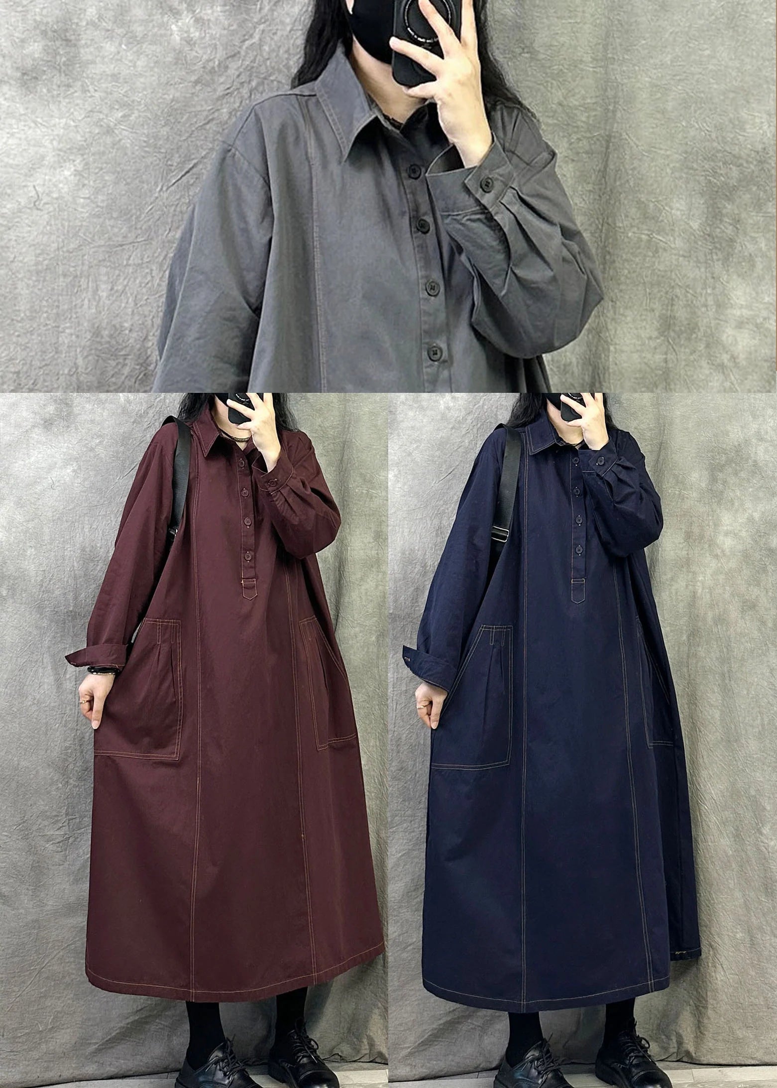 Robe Longue Femme Ample avec Poches Oversize 4