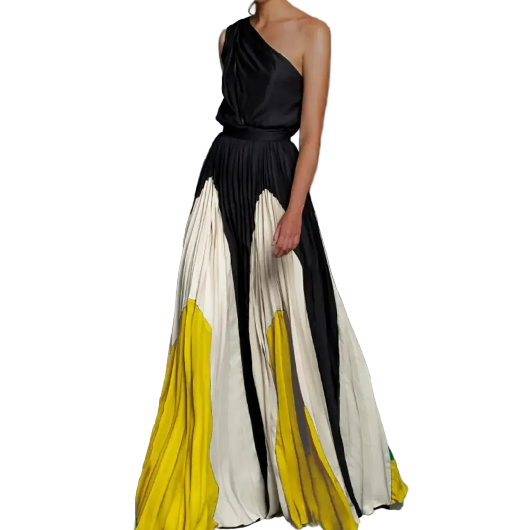 Robe Longue Femme Asymétrique à Une Épaule pour Soirée 0