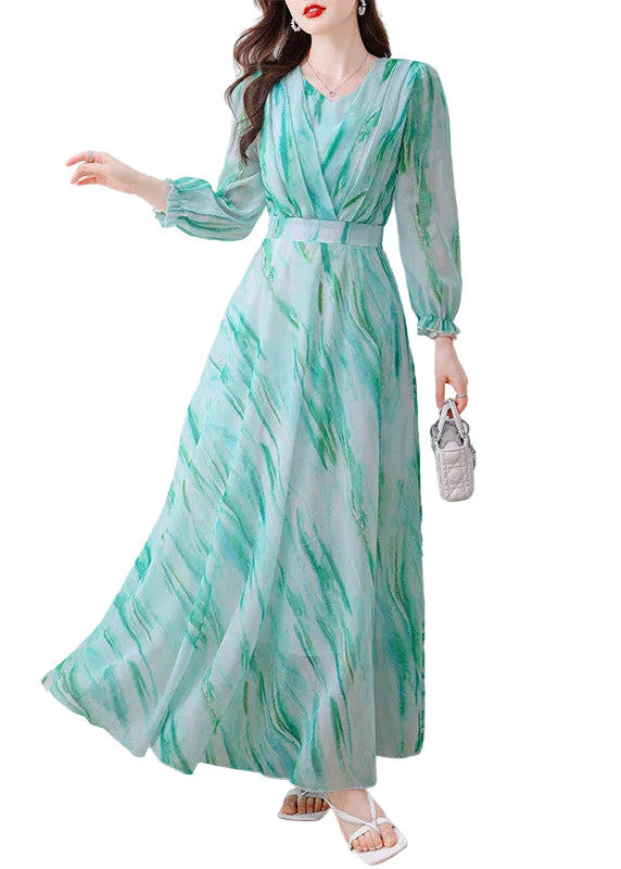 Robe Longue Femme Col En V Style Tunique Automnal 0