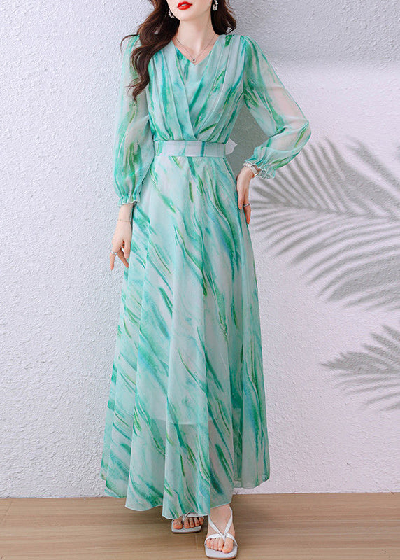 Robe Longue Femme Col En V Style Tunique Automnal 1