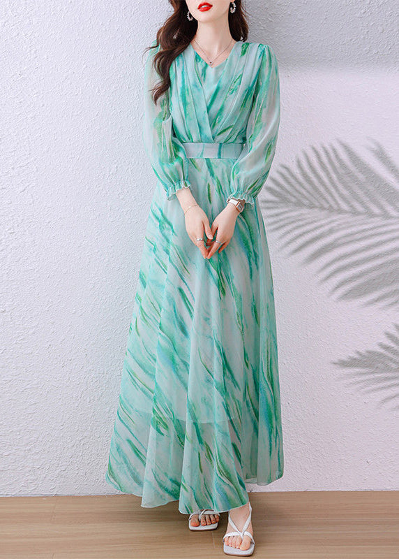Robe Longue Femme Col En V Style Tunique Automnal 2