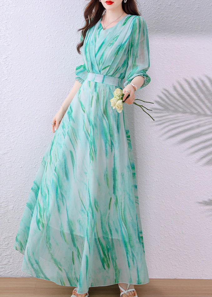 Robe Longue Femme Col En V Style Tunique Automnal 3