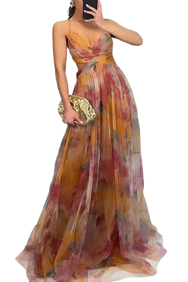 Robe Longue Femme Col en V Profond 0