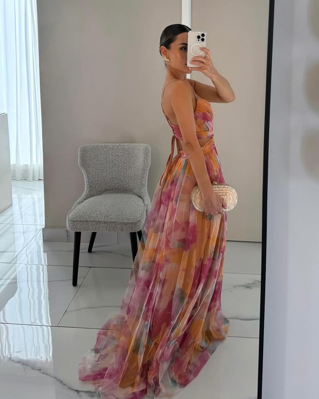 Robe Longue Femme Col en V Profond 2
