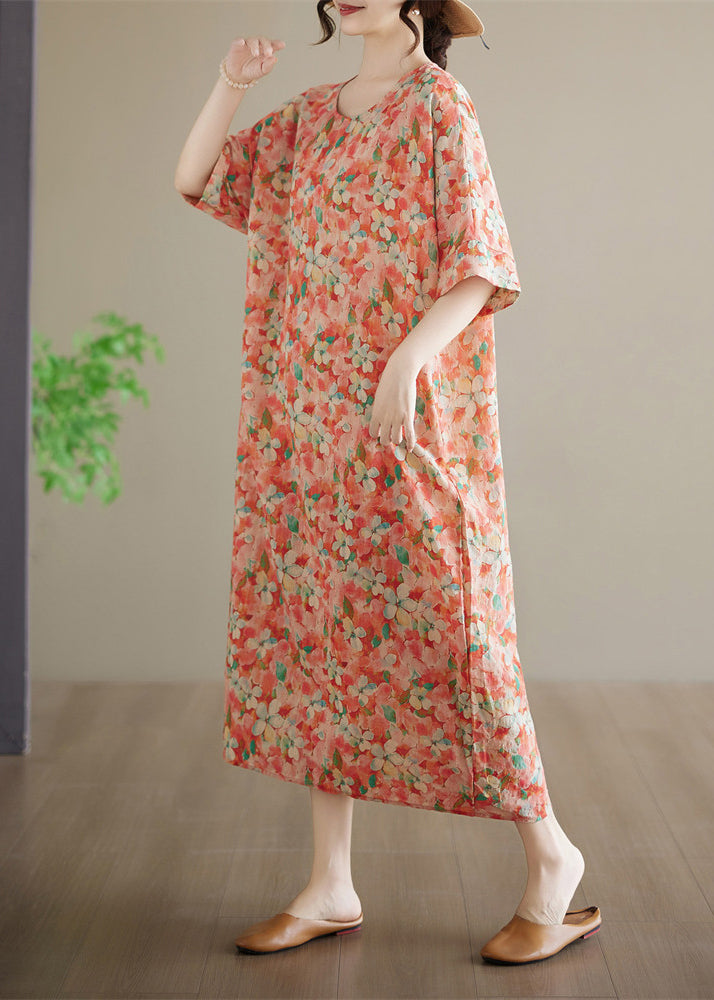 Robe Longue Femme Décontractée Manches Courtes Patchwork 3