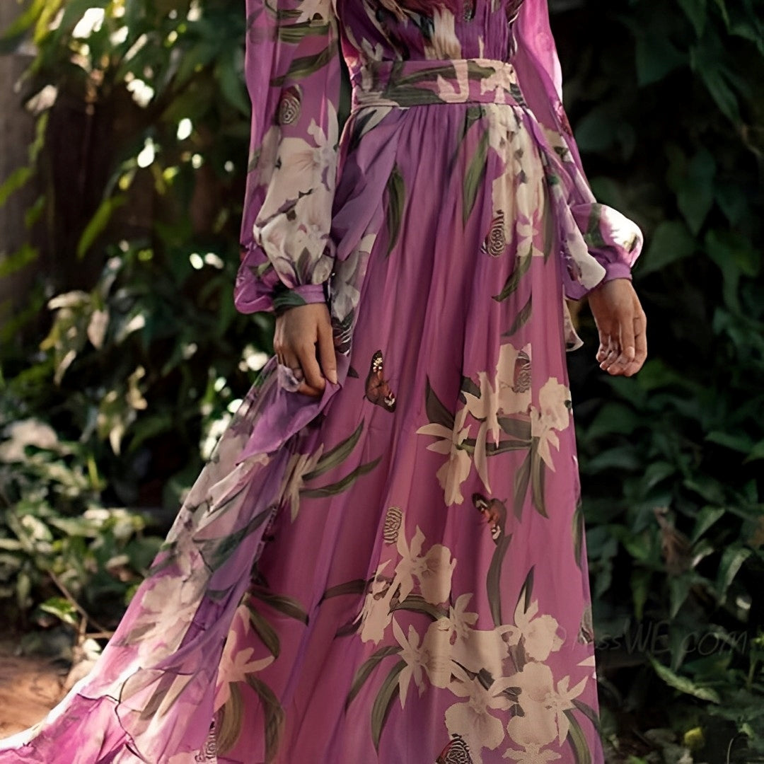 Robe Longue Femme Imprimé Floral Fluide 3