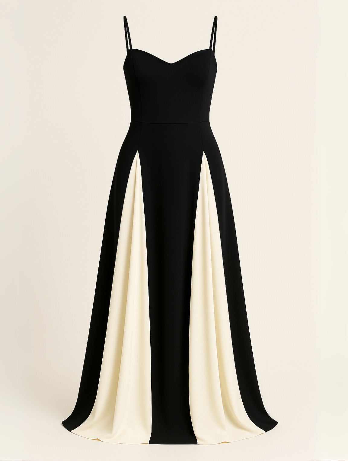 Robe Longue Femme Maxi Élégante avec Panneaux Contrastés 4