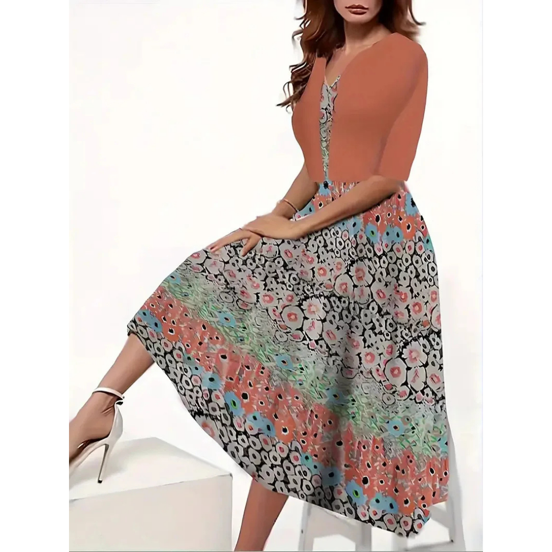 Robe Longue Femme Moderne Tissu Confortable Robe de Soirée Longue Eté 1