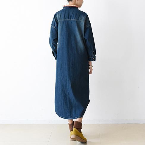 Robe Longue Femme Patchwork Décontractée Manche Longue Grande Taille 3