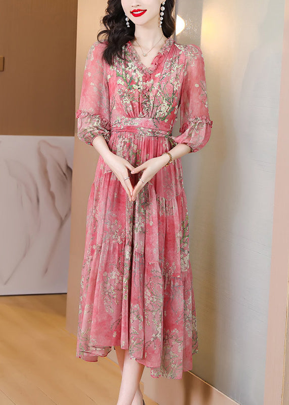 Robe Longue Femme Patchwork à Volants Été 1