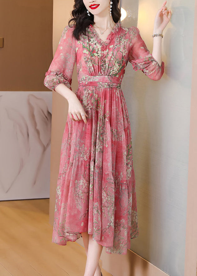 Robe Longue Femme Patchwork à Volants Été 2